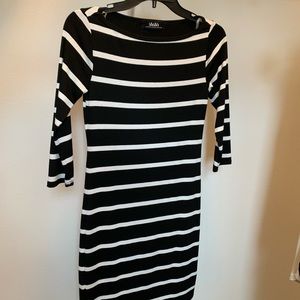 EUC Lulus stretch cotton fitted striped dress XS